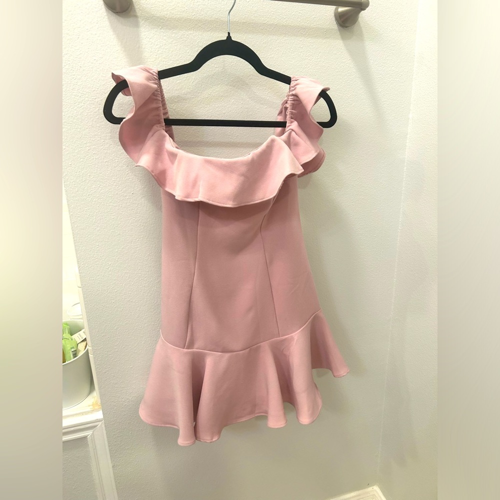 NWOT Here Comes the Sun Pink Ruffle Mini Dress